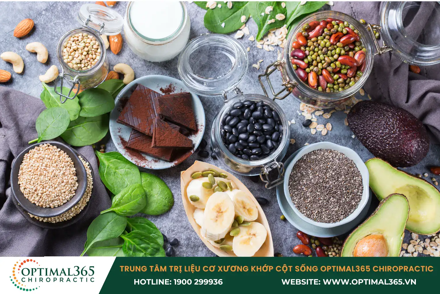 Các thực phẩm chứa magie làm tăng khả năng hấp thu canxi của cơ thể giúp xương chắc khỏe hơn