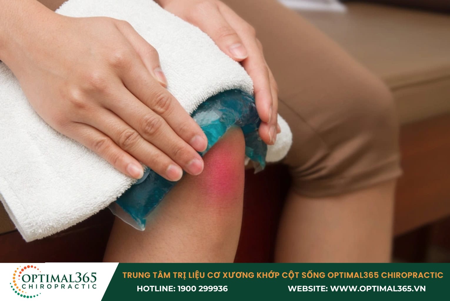 Chườm đá giúp giảm đau, giảm sưng và hạn chế tổn thương mô xung quanh