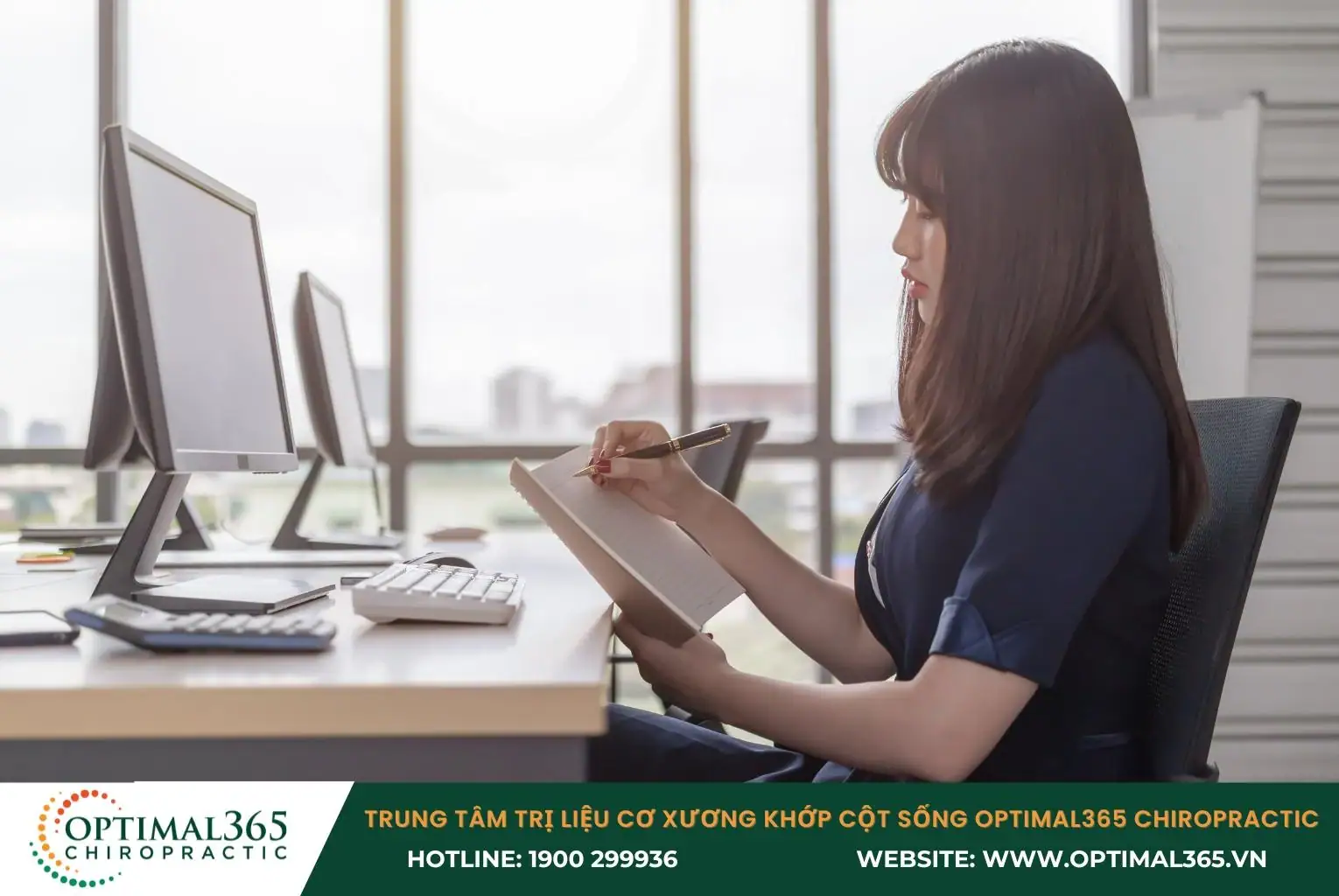 Bố trí không gian làm việc hợp lý ngăn ngừa đau cổ